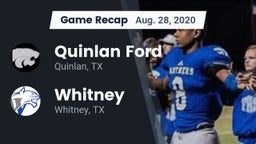 Recap: Quinlan Ford  vs. Whitney  2020
