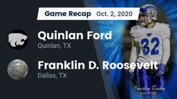 Recap: Quinlan Ford  vs. Franklin D. Roosevelt  2020