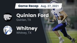 Recap: Quinlan Ford  vs. Whitney  2021