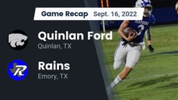 Recap: Quinlan Ford  vs. Rains  2022