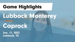 Lubbock Monterey  vs Caprock  Game Highlights - Jan. 11, 2022