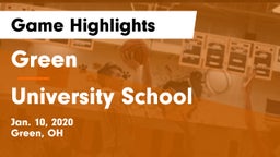 Green  vs University School Game Highlights - Jan. 10, 2020