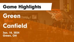 Green  vs Canfield  Game Highlights - Jan. 14, 2024