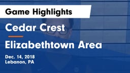 Cedar Crest  vs Elizabethtown Area  Game Highlights - Dec. 14, 2018