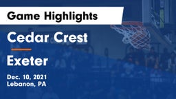 Cedar Crest  vs Exeter  Game Highlights - Dec. 10, 2021