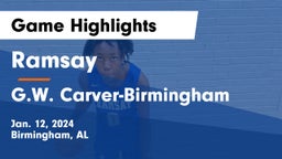 Ramsay  vs G.W. Carver-Birmingham  Game Highlights - Jan. 12, 2024