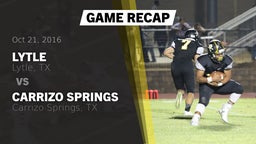 Recap: Lytle  vs. Carrizo Springs  2016