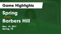 Spring  vs Barbers Hill  Game Highlights - Nov. 14, 2017