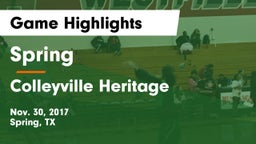 Spring  vs Colleyville Heritage  Game Highlights - Nov. 30, 2017