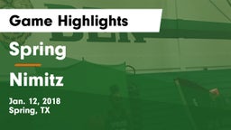 Spring  vs Nimitz  Game Highlights - Jan. 12, 2018