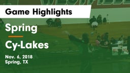 Spring  vs Cy-Lakes Game Highlights - Nov. 6, 2018