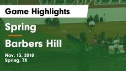 Spring  vs Barbers Hill  Game Highlights - Nov. 13, 2018