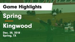 Spring  vs Kingwood Game Highlights - Dec. 28, 2018