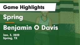 Spring  vs Benjamin O Davis  Game Highlights - Jan. 3, 2020