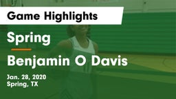 Spring  vs Benjamin O Davis  Game Highlights - Jan. 28, 2020