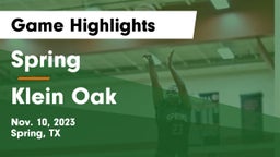 Spring  vs Klein Oak  Game Highlights - Nov. 10, 2023