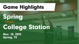 Spring  vs College Station  Game Highlights - Nov. 10, 2023