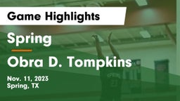 Spring  vs Obra D. Tompkins  Game Highlights - Nov. 11, 2023