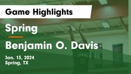 Spring  vs Benjamin O. Davis  Game Highlights - Jan. 13, 2024