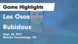 Los Osos  vs Rubidoux Game Highlights - Sept. 20, 2019