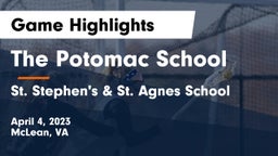 The Potomac School vs St. Stephen's & St. Agnes School Game Highlights - April 4, 2023