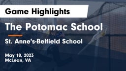 The Potomac School vs St. Anne's-Belfield School Game Highlights - May 18, 2023