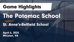 The Potomac School vs St. Anne's-Belfield School Game Highlights - April 6, 2024