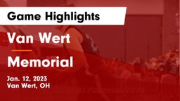 Van Wert  vs Memorial  Game Highlights - Jan. 12, 2023
