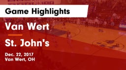 Van Wert  vs St. John's  Game Highlights - Dec. 22, 2017