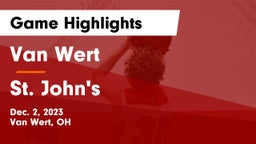Van Wert  vs St. John's  Game Highlights - Dec. 2, 2023
