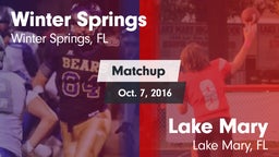 Matchup: Winter Springs High vs. Lake Mary  2016