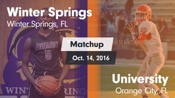 Matchup: Winter Springs High vs. University  2016
