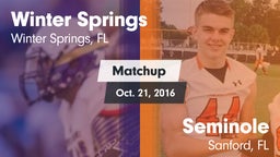 Matchup: Winter Springs High vs. Seminole  2016
