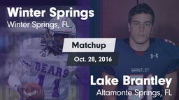 Matchup: Winter Springs High vs. Lake Brantley  2016