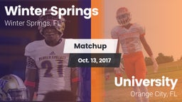 Matchup: Winter Springs High vs. University  2017