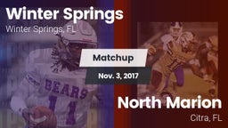 Matchup: Winter Springs High vs. North Marion  2017