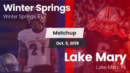 Matchup: Winter Springs High vs. Lake Mary  2018
