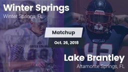 Matchup: Winter Springs High vs. Lake Brantley  2018