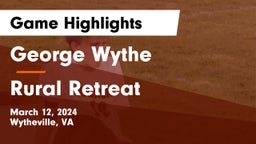 George Wythe  vs Rural Retreat  Game Highlights - March 12, 2024