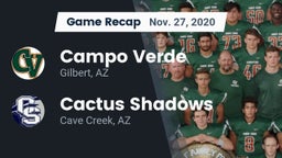 Recap: Campo Verde  vs. Cactus Shadows  2020