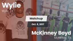 Matchup: Wylie  vs. McKinney Boyd  2017