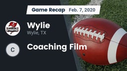 Recap: Wylie  vs. Coaching Film 2020