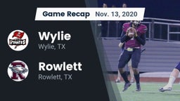 Recap: Wylie  vs. Rowlett  2020