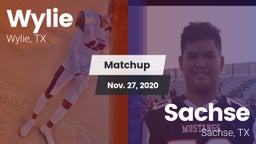 Matchup: Wylie  vs. Sachse  2020