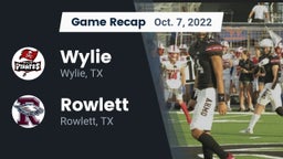 Recap: Wylie  vs. Rowlett  2022