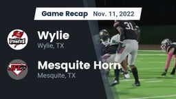 Recap: Wylie  vs. Mesquite Horn  2022