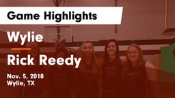 Wylie  vs Rick Reedy  Game Highlights - Nov. 5, 2018
