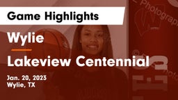 Wylie  vs Lakeview Centennial  Game Highlights - Jan. 20, 2023