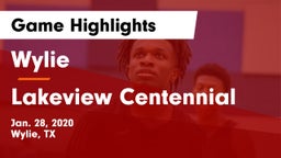 Wylie  vs Lakeview Centennial  Game Highlights - Jan. 28, 2020