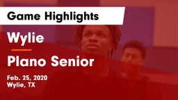 Wylie  vs Plano Senior  Game Highlights - Feb. 25, 2020